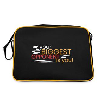 Votre plus grand adversaire, c’est vous-même ! - Sac Retro - noir/or - Dos