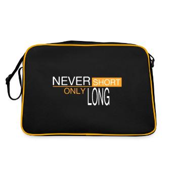Niemals kurz - nur lang - Retro Tasche - Schwarz/Gold - Hinten
