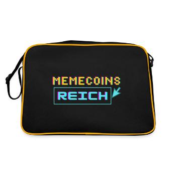 memecoins -> reich - Retro Tasche - Schwarz/Gold - Hinten