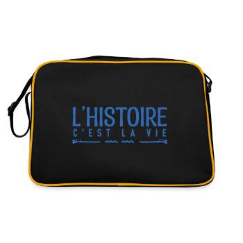 L'histoire c'est la vie. cadeau humoristique. - Sac Retro - noir/or - Dos