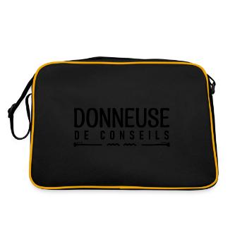 Donneuse de conseils. cadeau Conseiller. - Sac Retro - noir/or - Dos