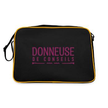 Donneuse de conseils. cadeau Conseiller. - Sac Retro - noir/or - Dos