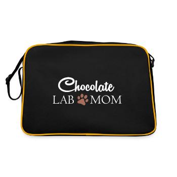 Lustige Schokolade Labor Mama Labrador Retriever Mama - Retro Tasche - Schwarz/Gold - Hinten