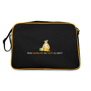 Was bedeutet es reich zu sein? - Retro Tasche - Schwarz/Gold - Hinten