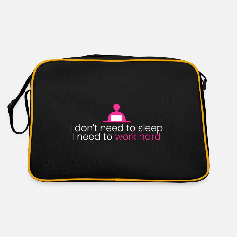 Ich muss hart arbeiten Retro Tasche