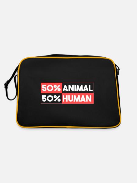 50% animaux 50% humains - Sac Retro - noir/or - Dos