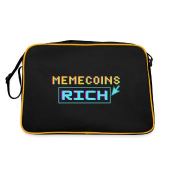 Memecoins -> reich - Retro Tasche - Schwarz/Gold - Hinten