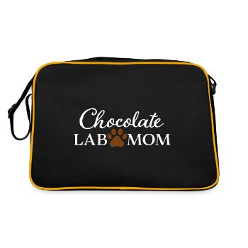 Lustige Schokolade Labor Mama Labrador Retriever Mama - Retro Tasche - Schwarz/Gold - Hinten