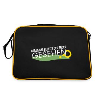 bereits den Boden gesehen? - Retro Tasche - Schwarz/Gold - Hinten
