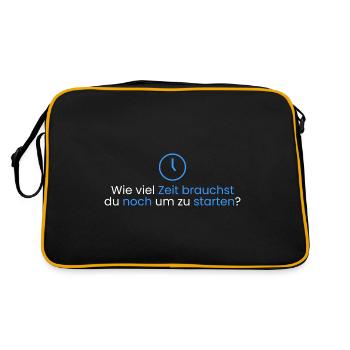 Wie viel Zeit um zu starten? - Retro Tasche - Schwarz/Gold - Hinten