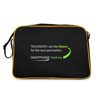 smarthphone vs fernseher - Retro Tasche - Schwarz/Gold - Hinten