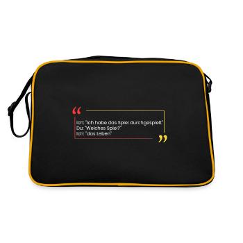 Ich: "Ich habe das Spiel durch" - Retro Tasche - Schwarz/Gold - Hinten