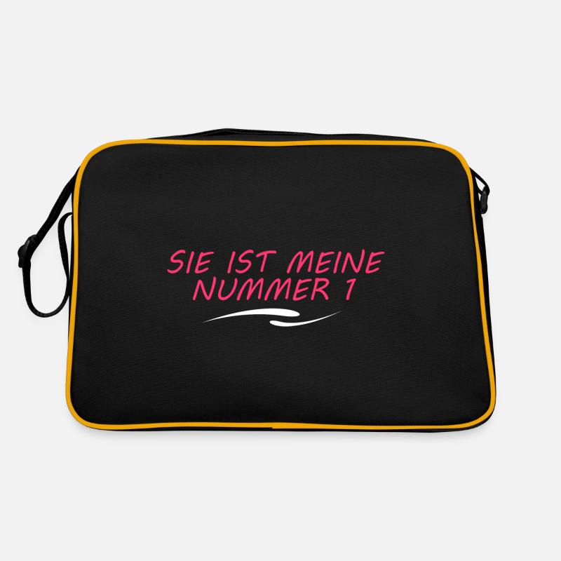 Sie ist meine Nummer 1 Retro Tasche