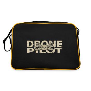 Drone Drone Drone Quadcopter Birthday - Retro Bag - black/gold - Back
