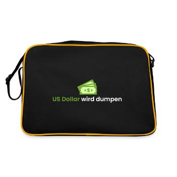US Dollar wird dumpen - Retro Tasche - Schwarz/Gold - Hinten
