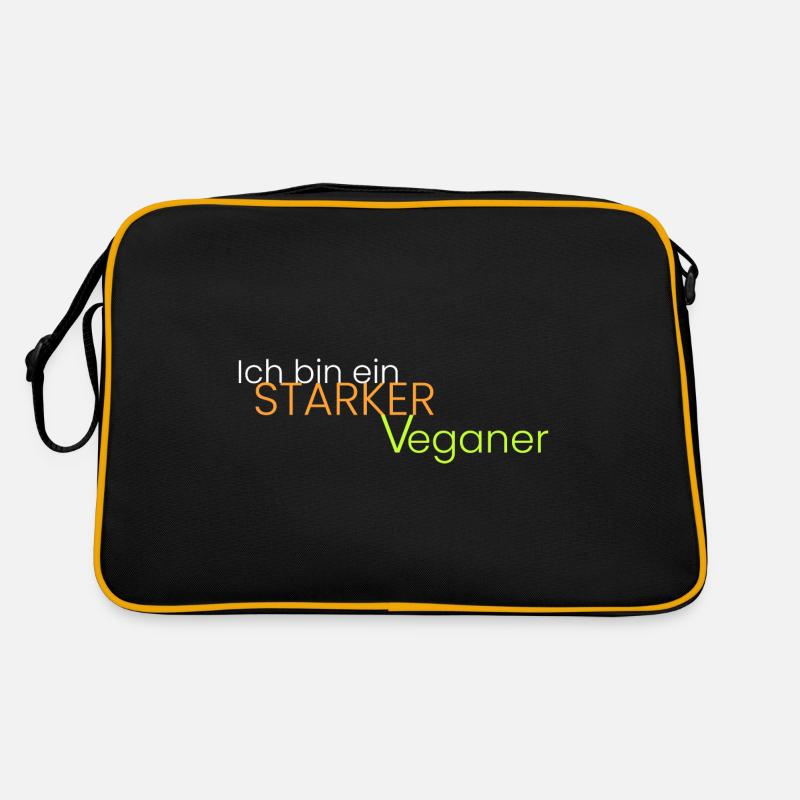 Ich bin ein starker Veganer Retro Tasche