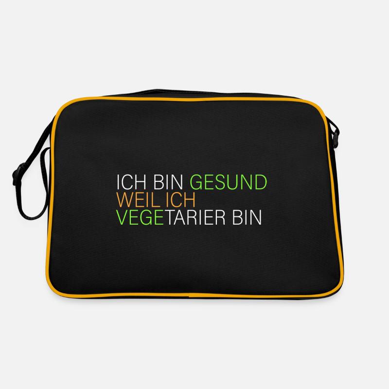 gesund weil ich Vegetarier bin Retro Tasche