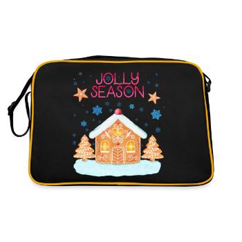 Maison en pain d’épices dans la neige: Joyeux Noël - Sac Retro - noir/or - Dos
