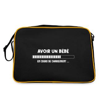 Avoir un Bébé en Cours de Chargement - Sac Retro - noir/or - Dos