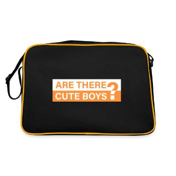 Are there cute guys? - Retro Bag - black/gold - Back
