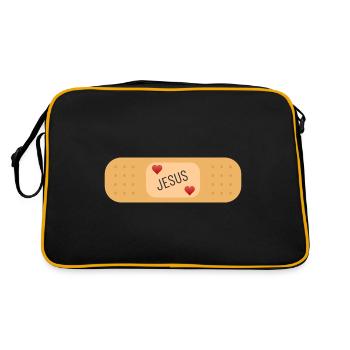 Jesus heals wounds - Retro Bag - black/gold - Back