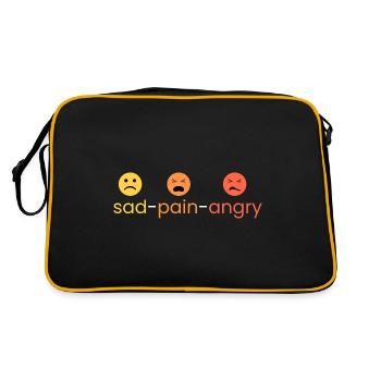 traurig - Schmerz - wütend - Retro Tasche - Schwarz/Gold - Hinten