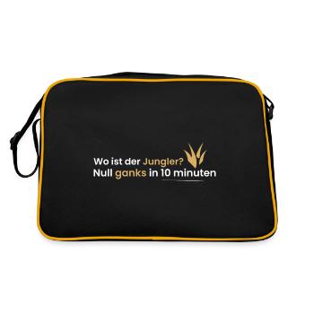Wo ist der Jungler? - Retro Tasche - Schwarz/Gold - Hinten