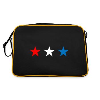 Minimalistische 4. Juli Niedliche patriotische Sterne - Retro Tasche - Schwarz/Gold - Hinten