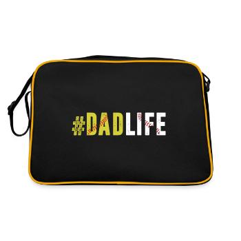 Papa Leben Softball Papa Baseball Sport Liebhaber - Retro Tasche - Schwarz/Gold - Hinten