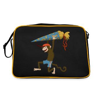 Singe avec cône d’école - Sac Retro - noir/or - Dos