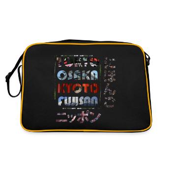 Nihon Japanese Cities Tokyo Osaka Kyoto Fuji - Retro Bag - black/gold - Back