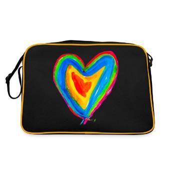 Herz - Retro Tasche - Schwarz/Gold - Hinten