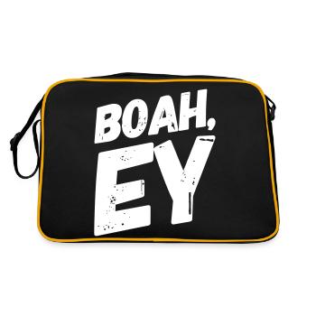 Boah, Ey Spruch - Retro Tasche - Schwarz/Gold - Hinten