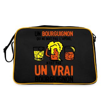 Burgundian aperitif drink alcohol not true b - Retro Bag - black/gold - Back