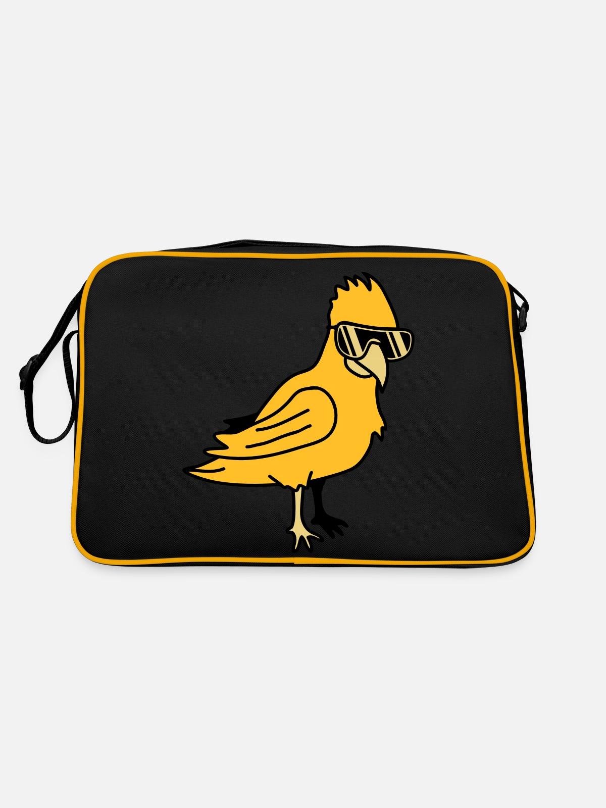 Cool Parrot Bird - Sac Retro - noir/or - Dos