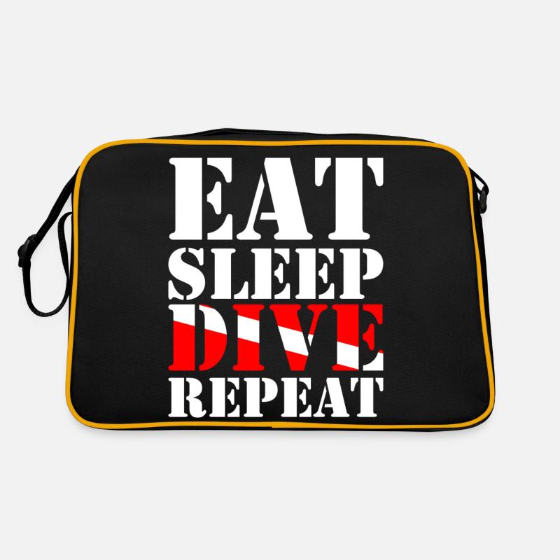 Eat Sleep Dive Repeat Retro Tasche