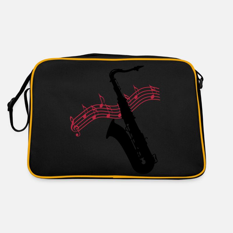 Saxofon / Noten Retro Tasche