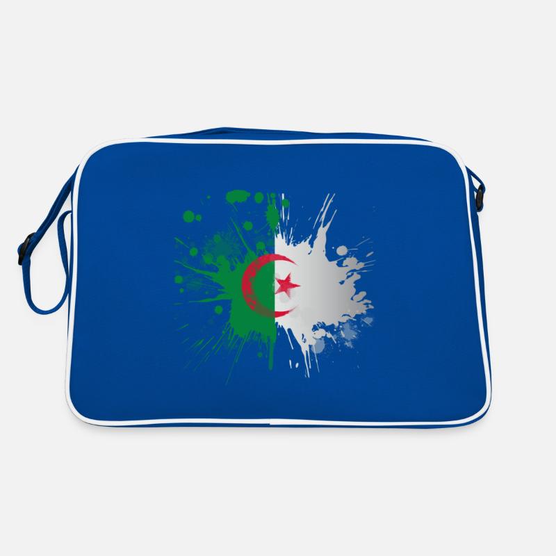 Algeria Flag Splashed Effect Retro Bag