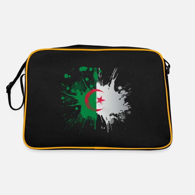 Drapeau Algérie Effet Eclaboussé Sac Retro