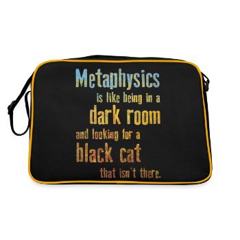 Metaphysik Phrasen Philosophie - Retro Tasche - Schwarz/Gold - Hinten