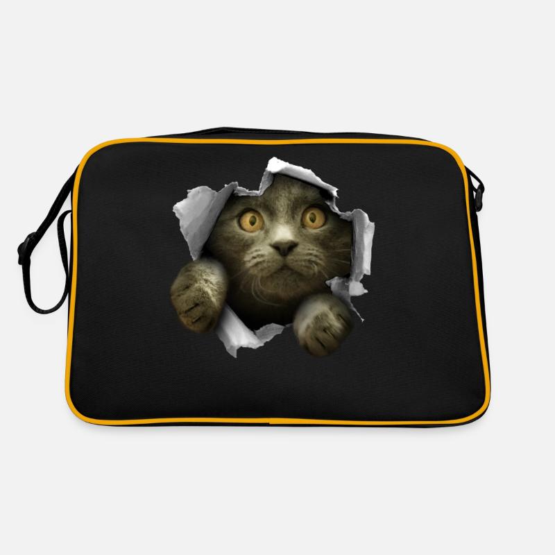 Chaton fêlé chat mignon Sac Retro