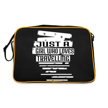 traveler sea go inspiration funny traveling - Retro Tasche - Schwarz/Gold - Hinten
