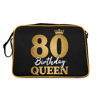 80 Birthday Queen 80th Birthday Women 80 years - Retro Bag - black/gold - Back