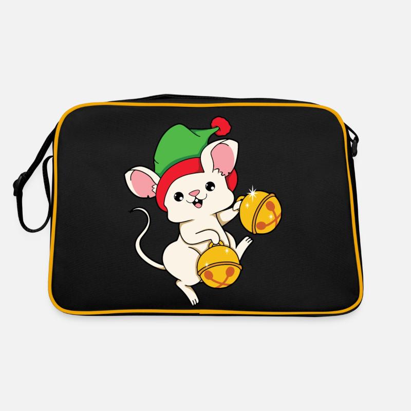 Souris Noël Sac Retro