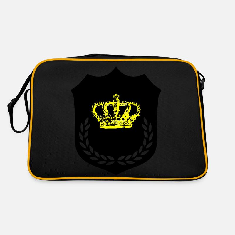wappen krone 02 - Retro Tasche - Schwarz/Gold