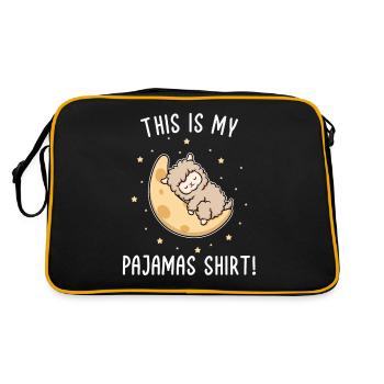 Lama Schlafen Schlafmütze Faulpelz Alpaka - Retro Tasche - Schwarz/Gold - Hinten