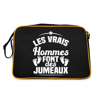 Les vrais hommes font des jumeaux - Sac Retro - noir/or - Dos