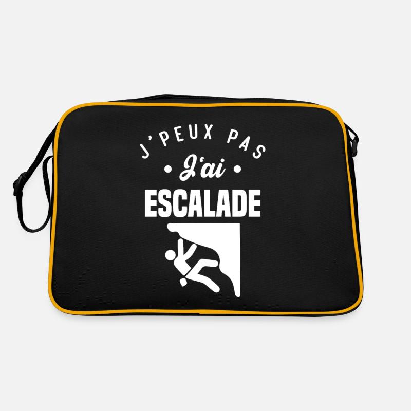 J'peux pas j'ai escalade - Sac Retro - noir/or