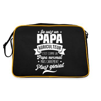 Un Papa Agriculteur C'est Comme Un Papa Normal - Sac Retro - noir/or - Dos