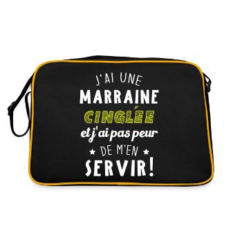 J'ai une marraine cinglée et je peux m'en servir - Sac Retro - noir/or - Dos